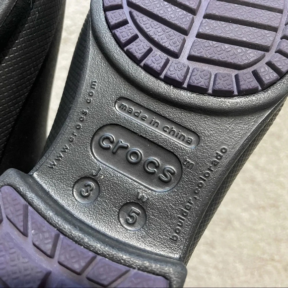 CROCS Tall Wellie Rain Boots Rubber Black Pull On Black Women’s 5 or Juniors 3 - Picture 8 of 11